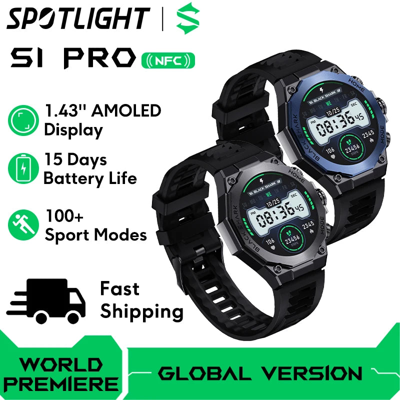 Black Shark S1 Pro Sport Modes Sleep Monitoring Smart Watch